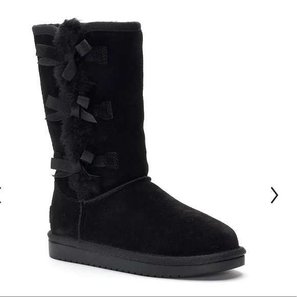Koolaburra UGG Victoria Tall Winter Boots Black Sizes 12 13 2 4 AUTHENTIC New - Picture 1 of 5